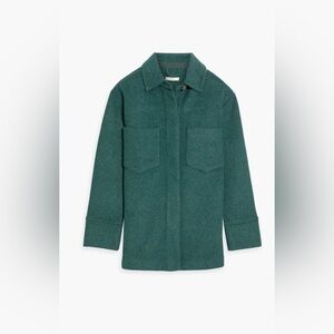 Vince Brushed Felt Shirt Jacket Womens S Teal